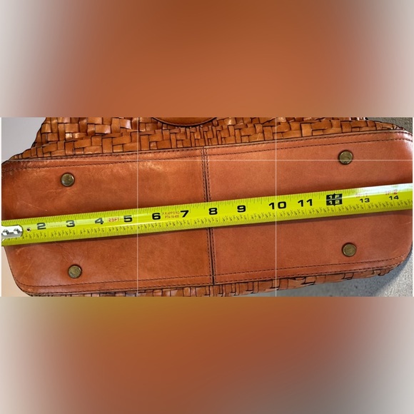 Cole Haan Woven Leather Hobo Bag Tan Cognac Handbag Boho Luxe - Picture 8 of 9